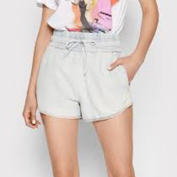 IRO Paris Ouaga Drawstring Short in Bleached Blue 36 US Size 4 - Picture 6 of 11